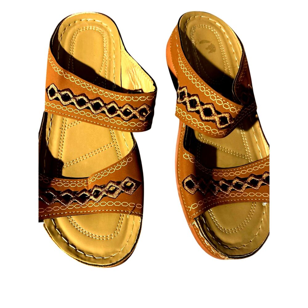 Brown Sandals Women Size‎ 8   Fashion Casual Wedges Shoes outdoor slippersd